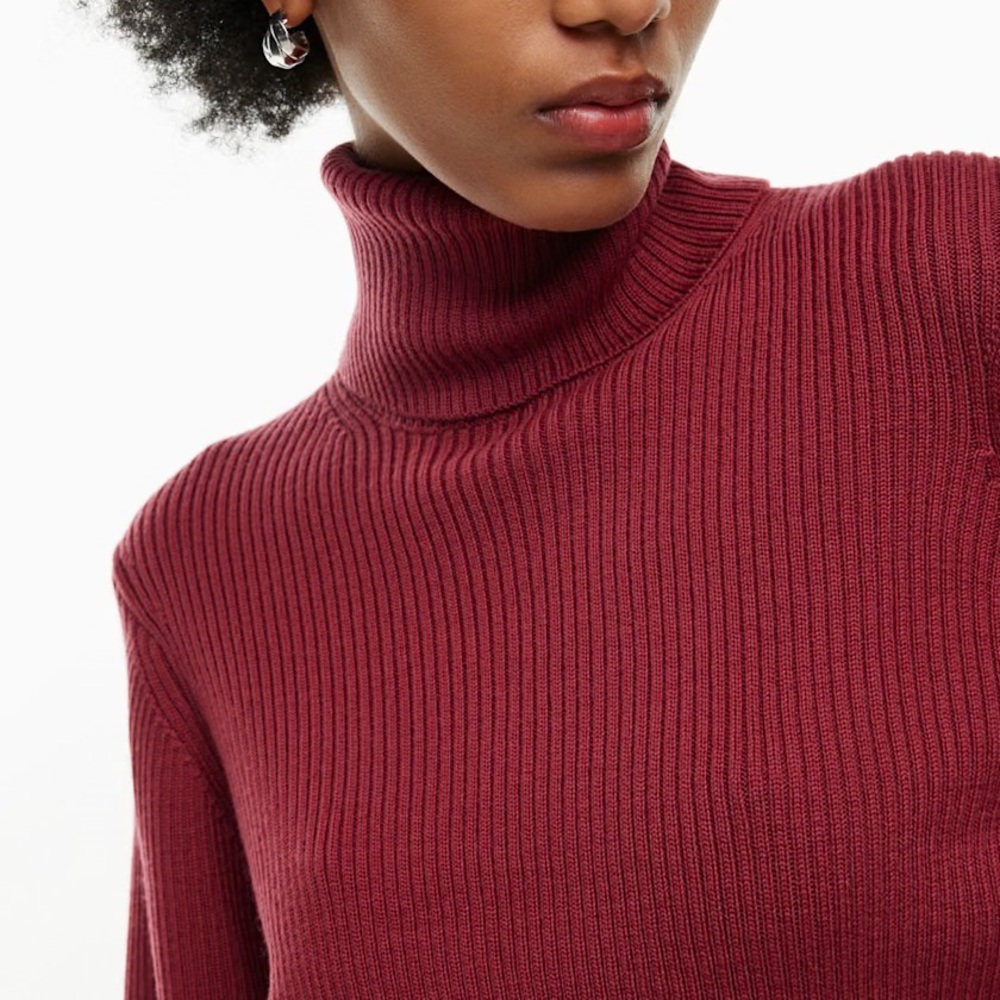 133 - Wilfred Aritzia Women’s Rebecca Turtleneck Merino Wool Turtleneck Sweater - Picture 2 of 11